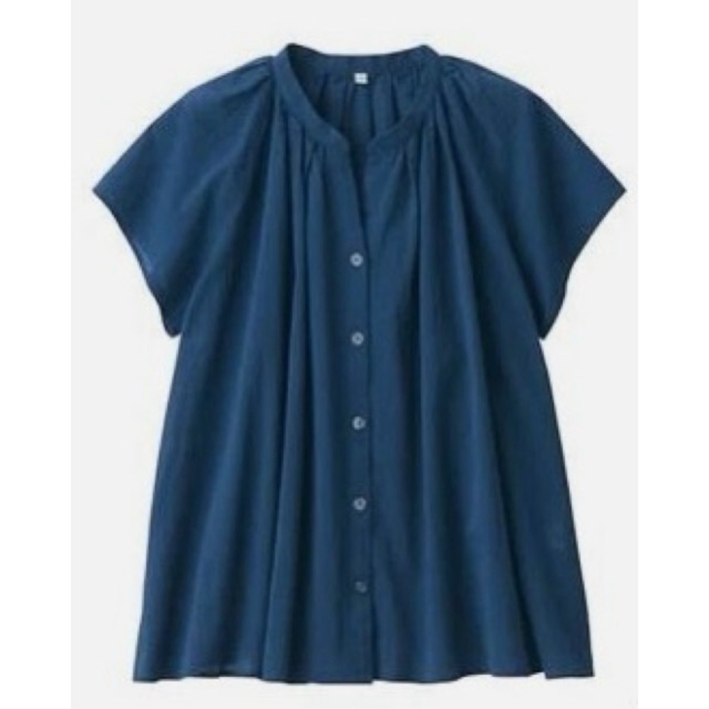 NWT Muji High-Twist Veil French Sleeve Blouse